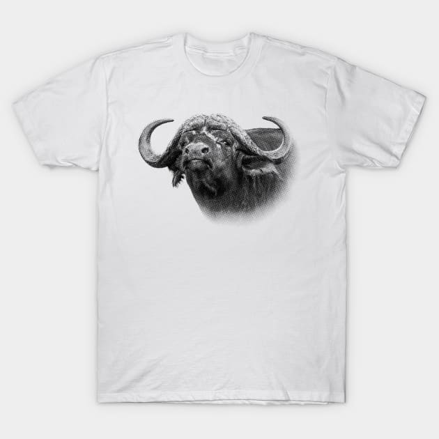 African Buffalo Bull Close-up Wildlife T-Shirt by scotch